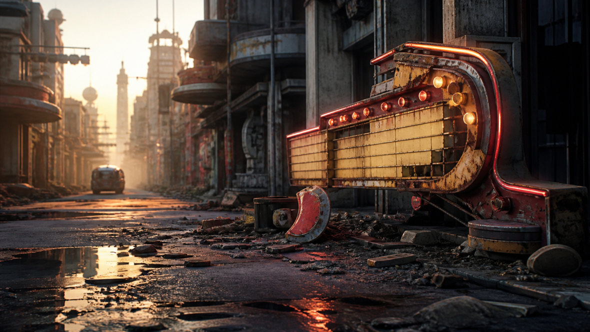 Post-apocalyptic вулиця у стилі Fallout